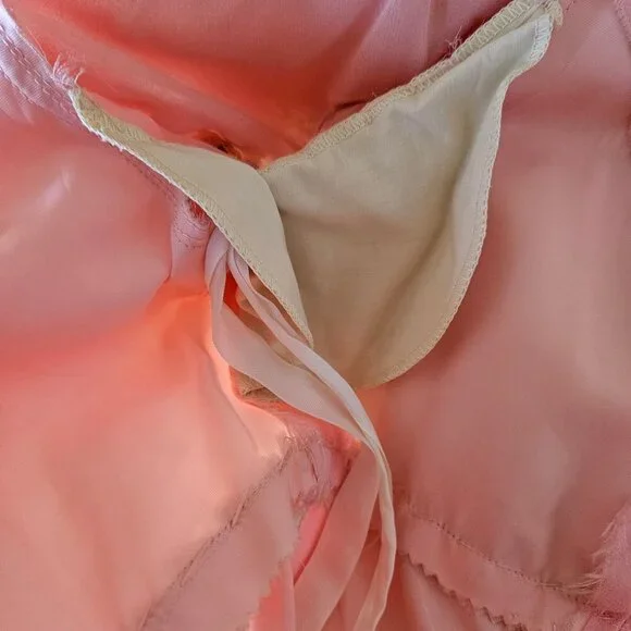 Vintage 60s 70s Light Pink Chiffon Princess Cocktail Evening Dress Gown L Large - Picture 13 of 14